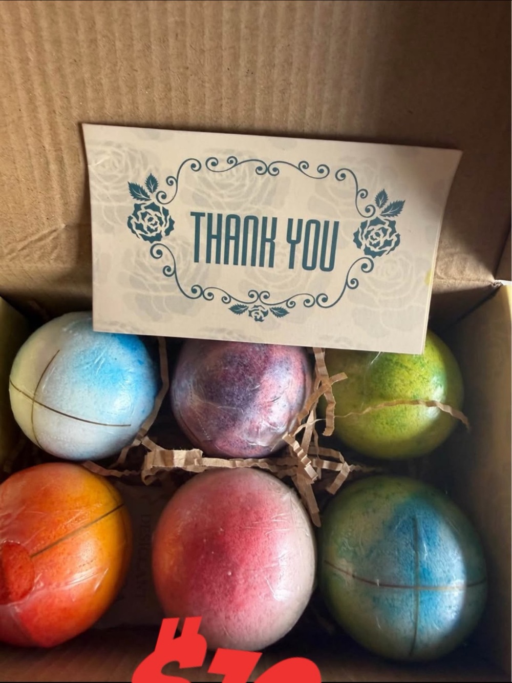Set of 6 Colorful handmade essential oil Bath Bombs - Multicolor